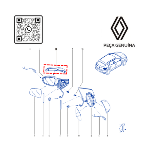 RN 44228R 963744228R CAPA DO RETROVISOR ESQUERDO KARDIAN - 5